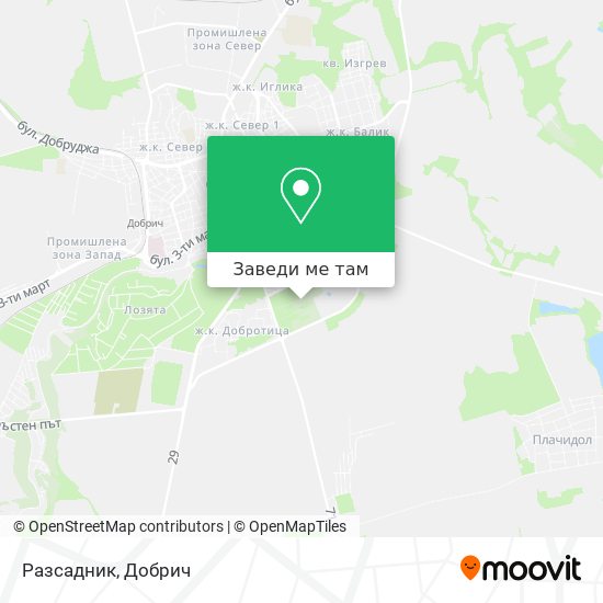 Разсадник карта