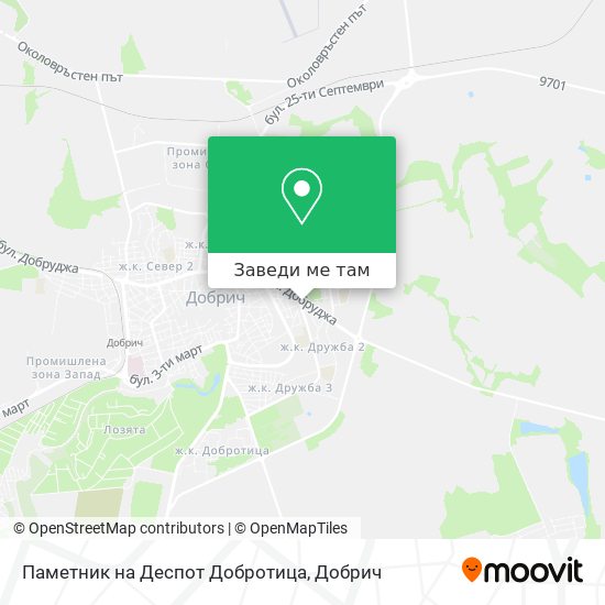 Паметник на Деспот Добротица карта
