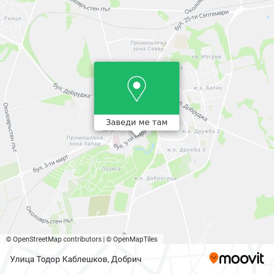 Улица Тодор Каблешков карта
