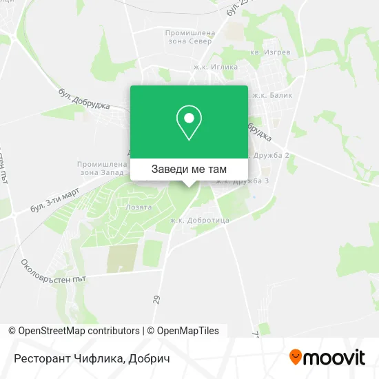 Ресторант Чифлика карта