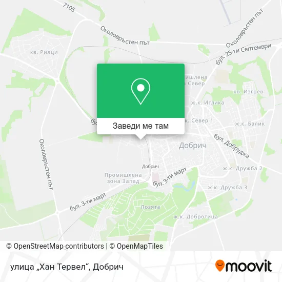 улица „Хан Тервел“ карта