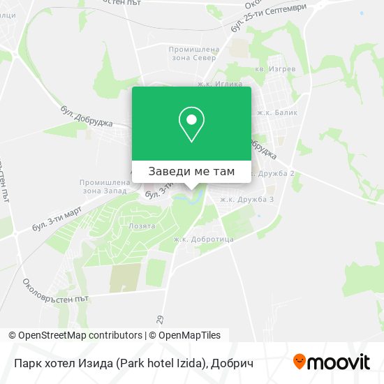 Парк хотел Изида (Park hotel Izida) карта