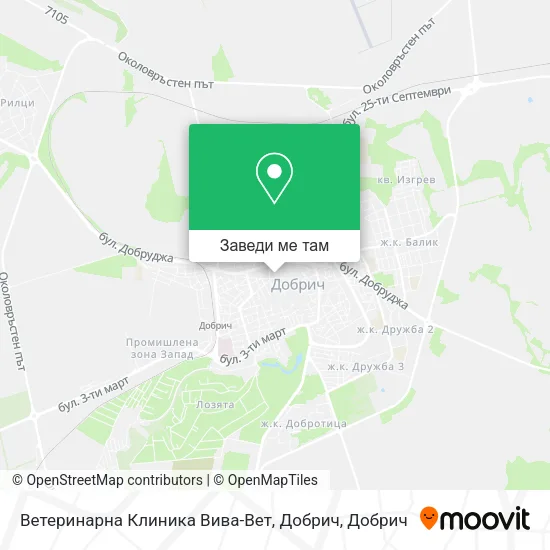 Ветеринарна Клиника Вива-Вет, Добрич карта