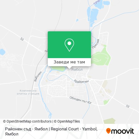 Районен съд - Ямбол  | Regional Court - Yambol карта
