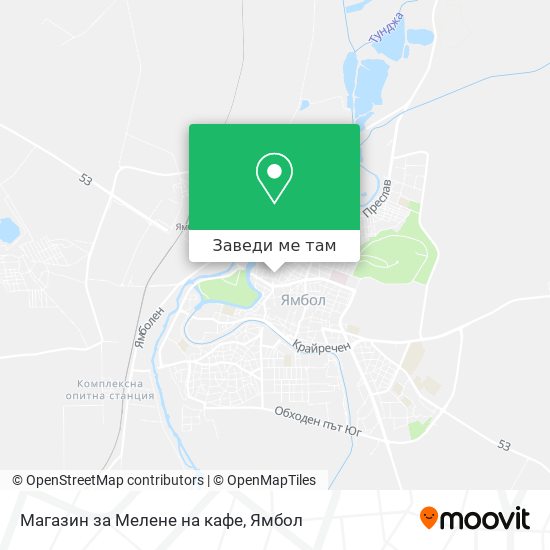 Магазин за Мелене на кафе карта