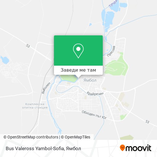 Bus Valeross Yambol-Sofia карта