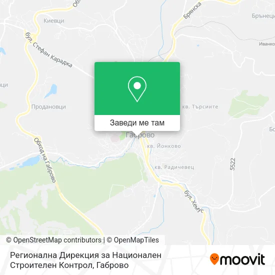 Регионална Дирекция за Национален Строителен Контрол карта