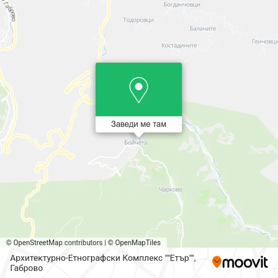 Архитектурно-Етнографски Комплекс ""Етър"" карта
