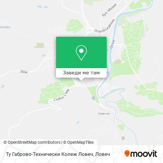 Ту Габрово-Технически Колеж Ловеч карта
