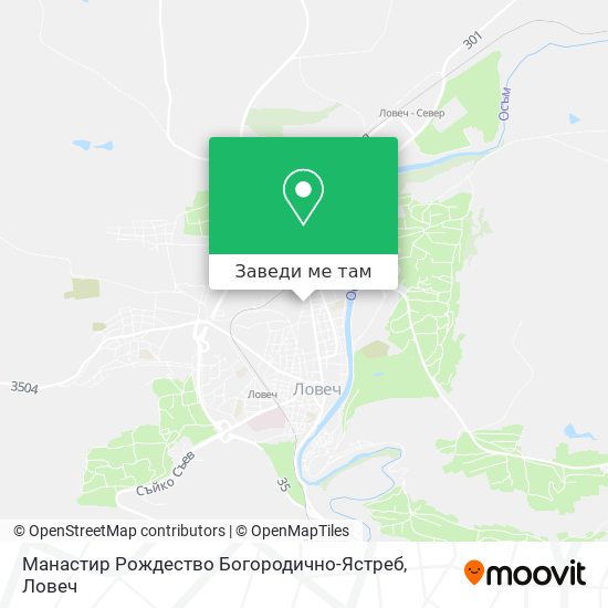 Манастир Рождество Богородично-Ястреб карта