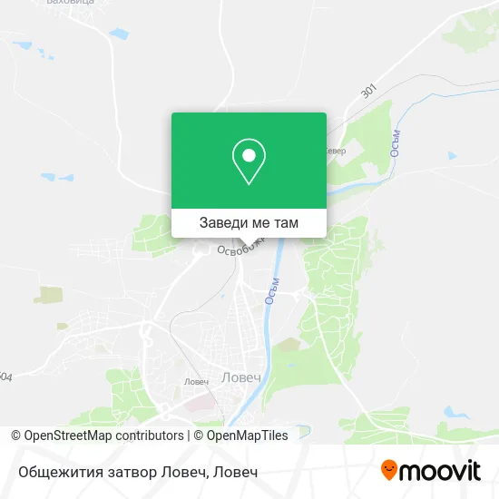 Общежития затвор Ловеч карта