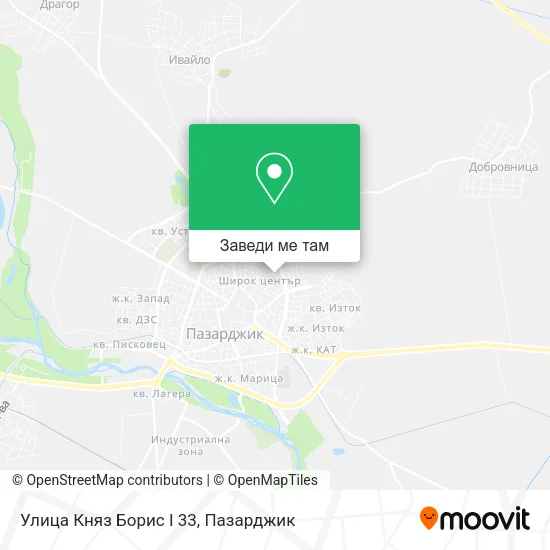 Улица Княз Борис I 33 карта
