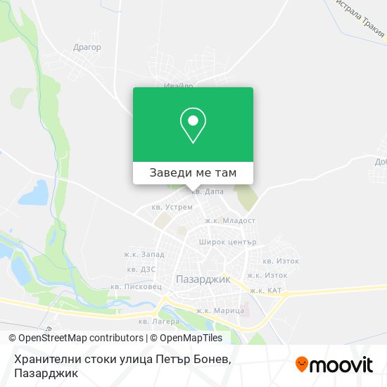 Хранителни стоки улица Петър Бонев карта