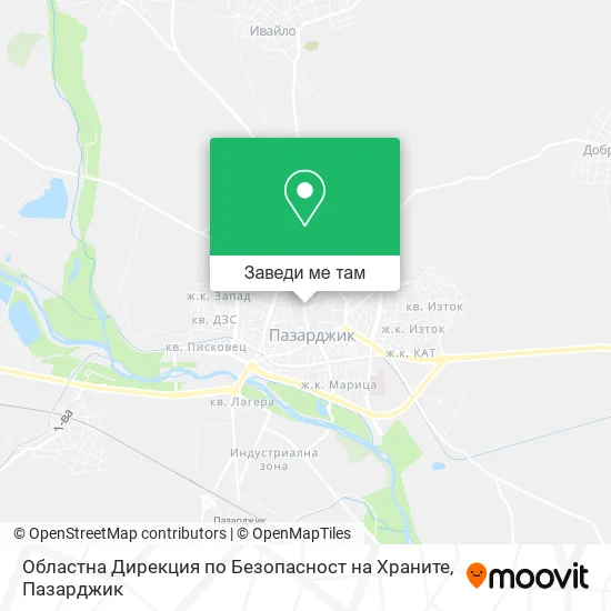 Областна Дирекция по Безопасност на Храните карта