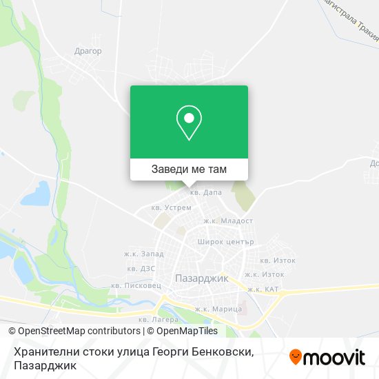 Хранителни стоки улица Георги Бенковски карта