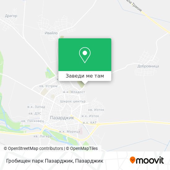 Гробищен парк Пазарджик карта