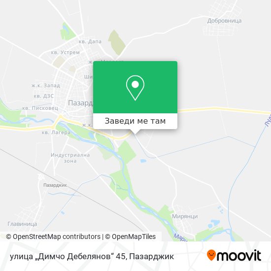 улица „Димчо Дебелянов“ 45 карта