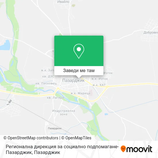 Регионална дирекция за социално подпомагане-Пазарджик карта