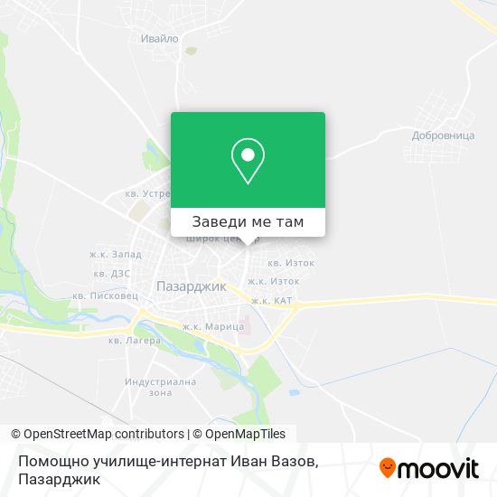 Помощно училище-интернат Иван Вазов карта