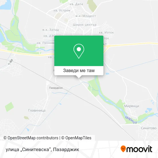 улица „Синитевска“ карта