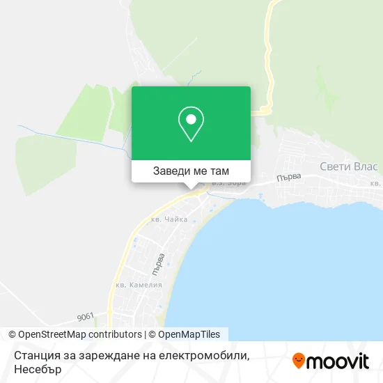 Станция за зареждане на електромобили карта