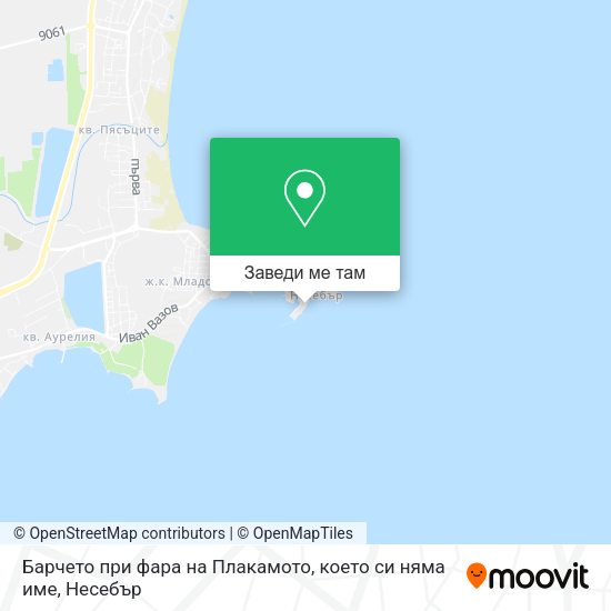 Барчето при фара на Плакамото, което си няма име карта