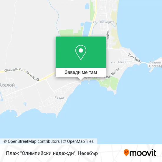 Плаж "Олимпийски надежди" карта