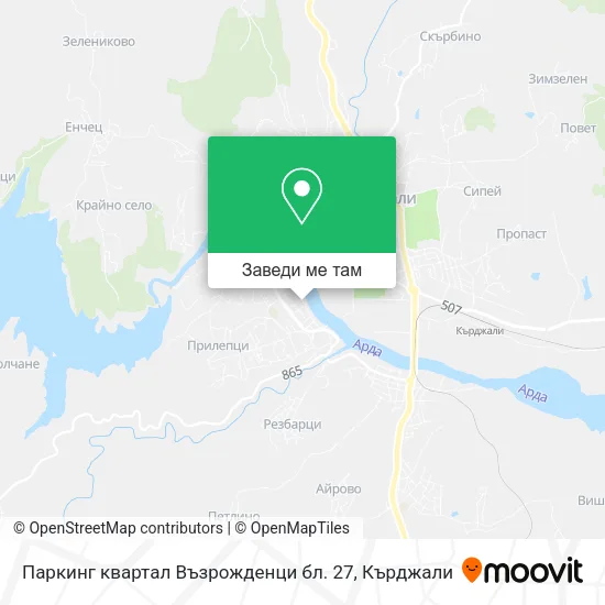 Паркинг квартал Възрожденци бл. 27 карта