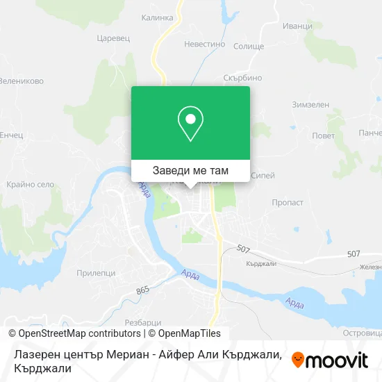Лазерен център Мериан - Айфер Али Кърджали карта