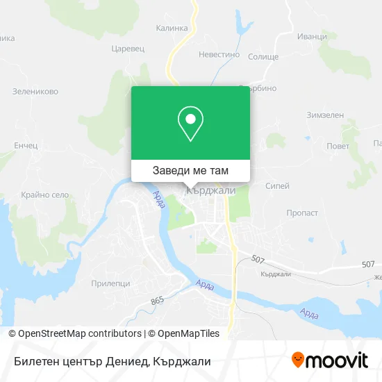 Билетен център Дениед карта