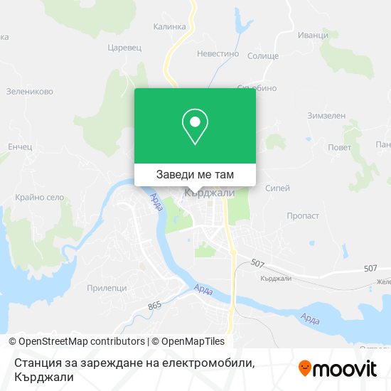 Станция за зареждане на електромобили карта