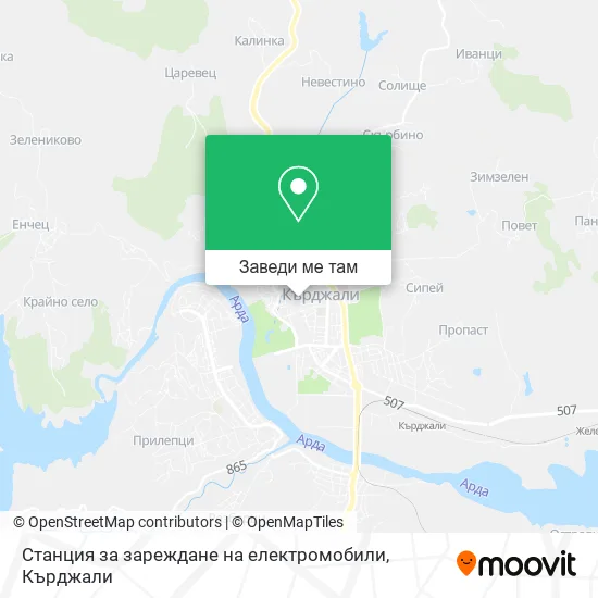 Станция за зареждане на електромобили карта