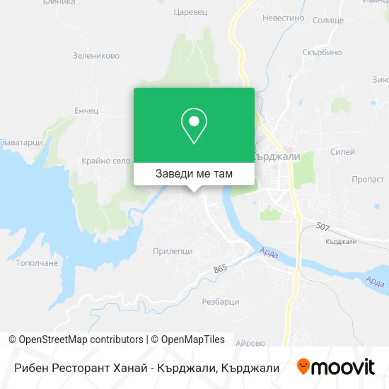 Рибен Ресторант Ханай - Кърджали карта