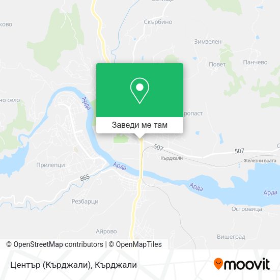 Център (Кърджали) карта