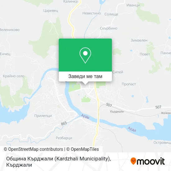 Община Кърджали (Kardzhali Municipality) карта