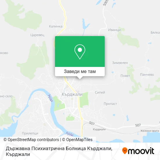 Държавна Психиатрична Болница Кърджали карта