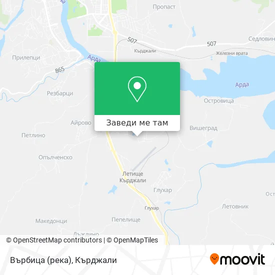 Върбица (река) карта