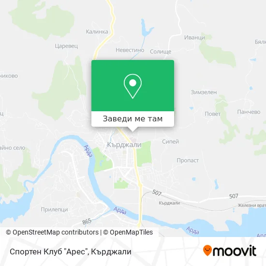 Спортен Клуб "Арес" карта