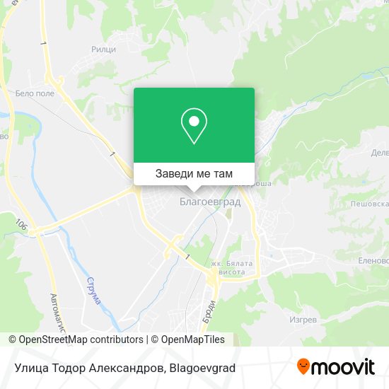Улица Тодор Александров карта