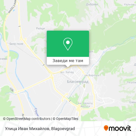 Улица Иван Михайлов карта