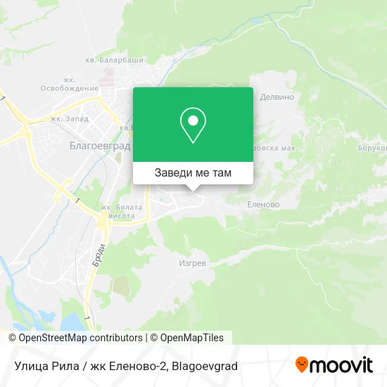 Улица Рила / жк Еленово-2 карта