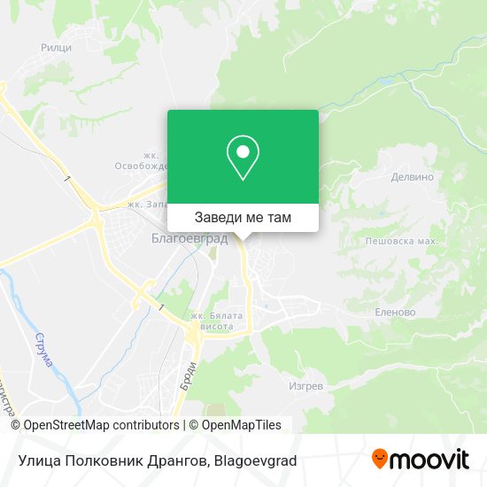 Улица Полковник Дрангов карта