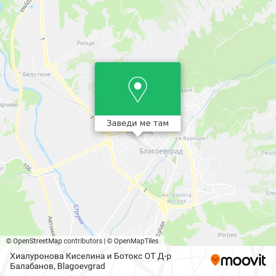 Хиалуронова Киселина и Ботокс ОТ Д-р Балабанов карта