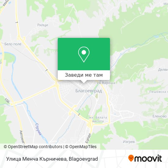 Улица Менча Кърничева карта