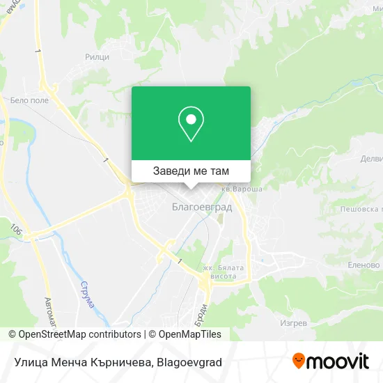 Улица Менча Кърничева карта