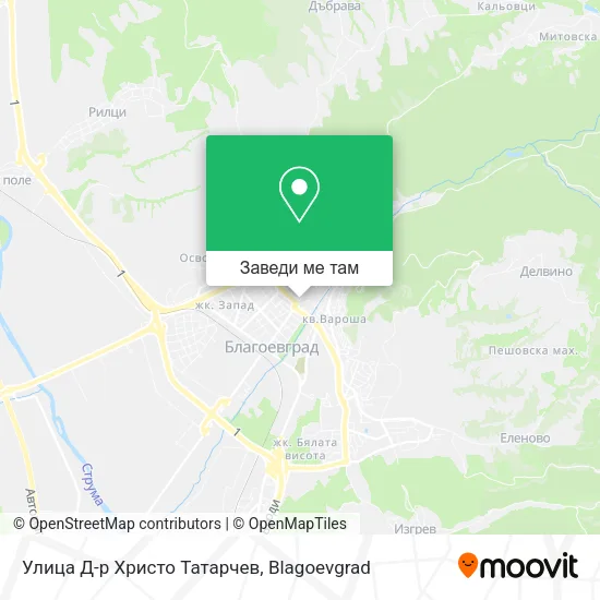 Улица Д-р Христо Татарчев карта