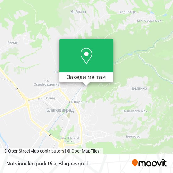 Natsionalen park Rila карта