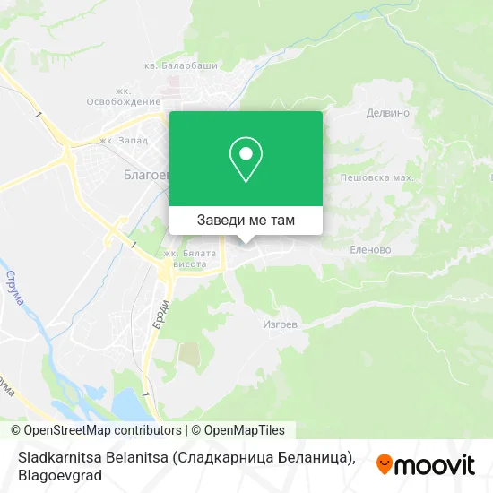 Sladkarnitsa Belanitsa (Сладкарница Беланица) карта