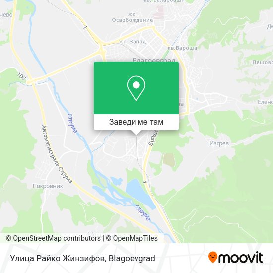 Улица Райко Жинзифов карта