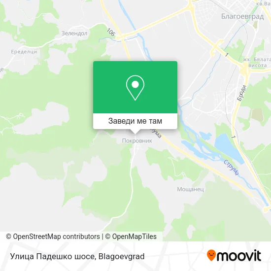 Улица Падешко шосе карта